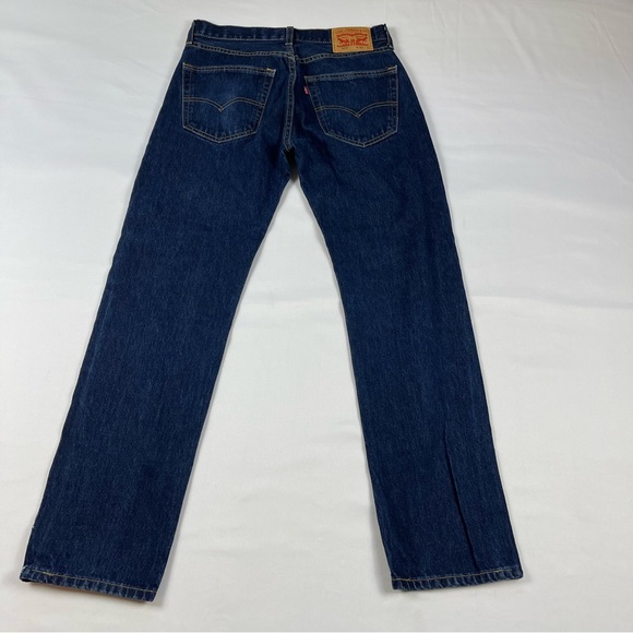 Levis 505 Men's Regular Fit Jeans Dark Wash size: W32 L32 - Picture 7 of 13